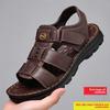 Leather Sandals for Men Summer Comfortable Slip On Anti Slip Breathable Soft Sole Casual Sandals