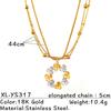 Two Tone Flower Pendant Necklace Titanium Steel Minimalist Jewelry for Women Fashion Gift