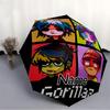 1PC Gorillaz Artwork Custom Name Automatic Open/Close, 8-Rib Durable Frame Compact Travel Umbrella for Men & Women D1222030