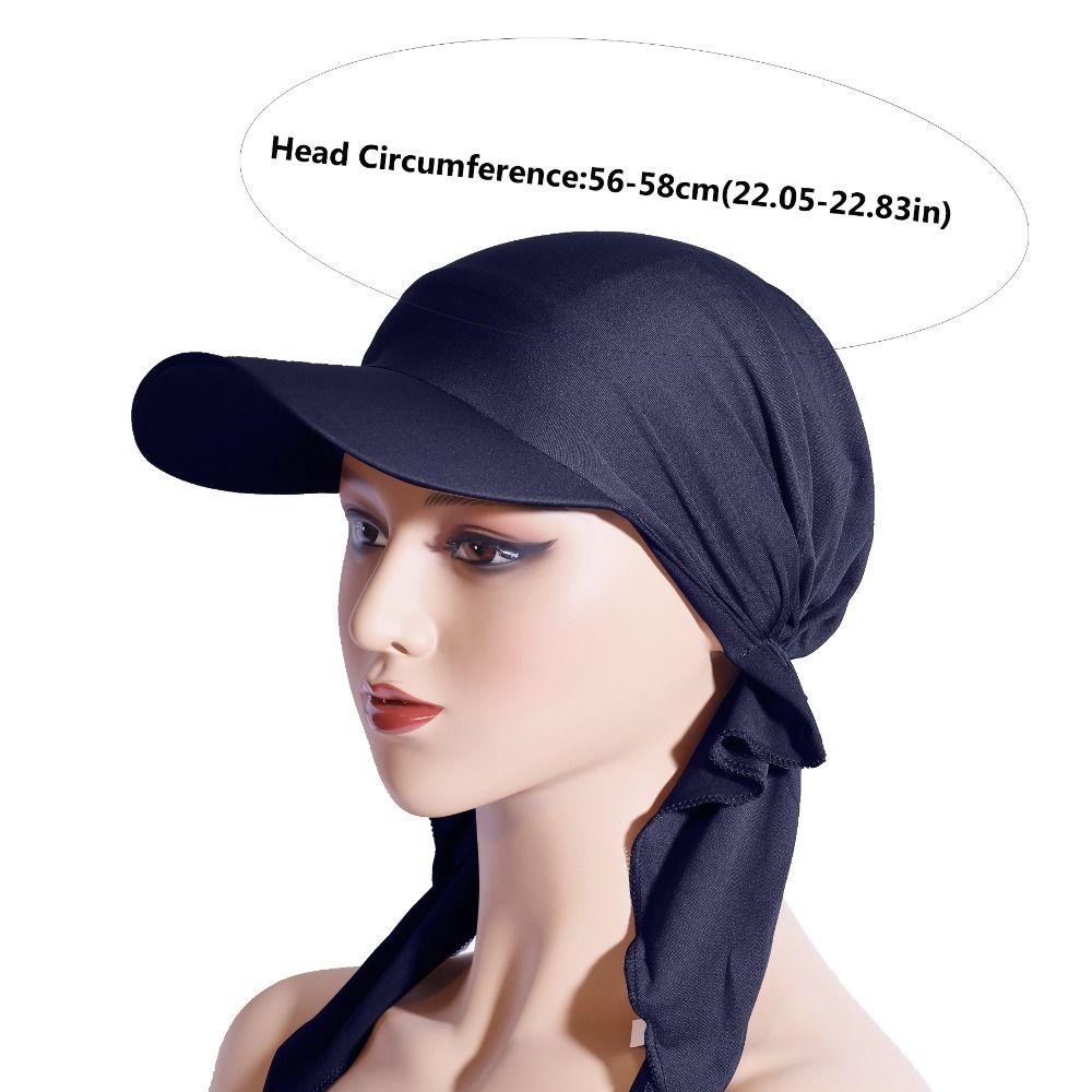 Solid Color Headscarf Baseball Cap Turban Cap Baseball Hat Sunscreen Beach Hats Nylon Sunscreen Hat Hijab Shawl Sports