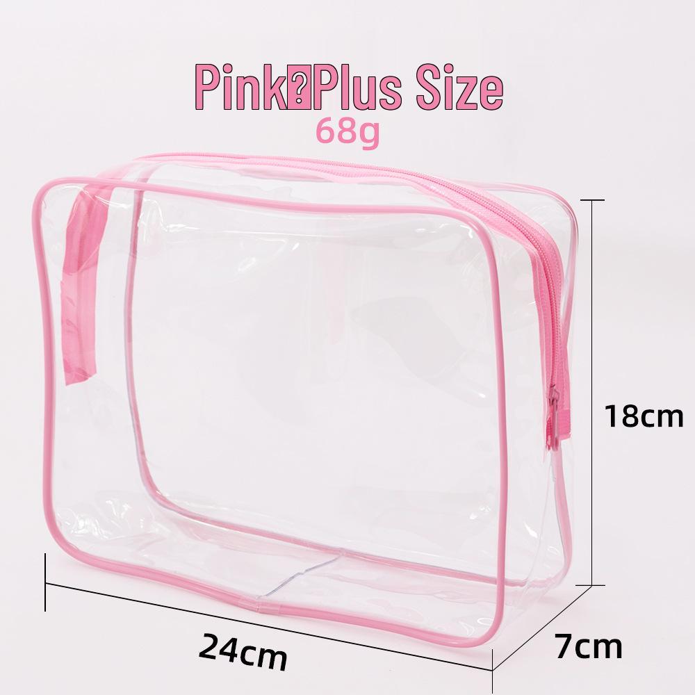 PVC Large Capacity Transparent Waterproof Makeup and Toiletry Bag with Zipper, Customizable Logo
