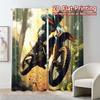 2pcs, 2D FLAT PRINTING Curtains (Without Rod) DirtBikeThrill Minimalist Popular Curtains Versatile Polyester Fabric Curtains