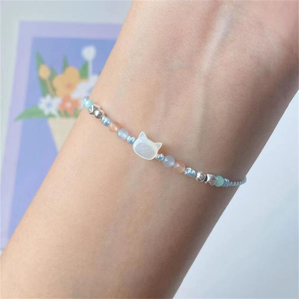 Chinese Style Green Black Bamboo Joint Couple Bracelets For Women Men Handmade Braided Resin Lotus Flower Cat Bangles Jewelry