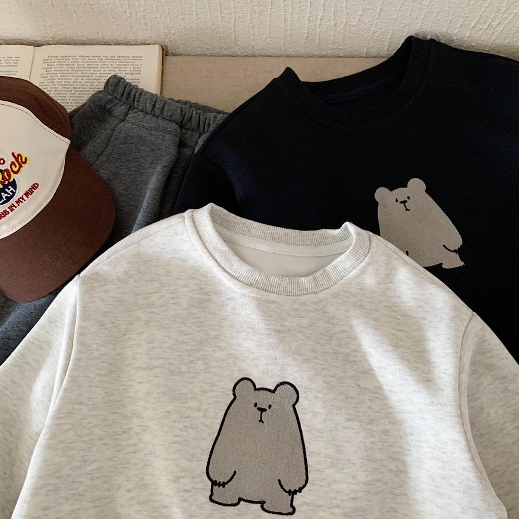 Children'S Sweater Autumn New Korean Version Of Men'S And Women'S Cartoon Solid Color Jumper Children'S Autumn Top Tide