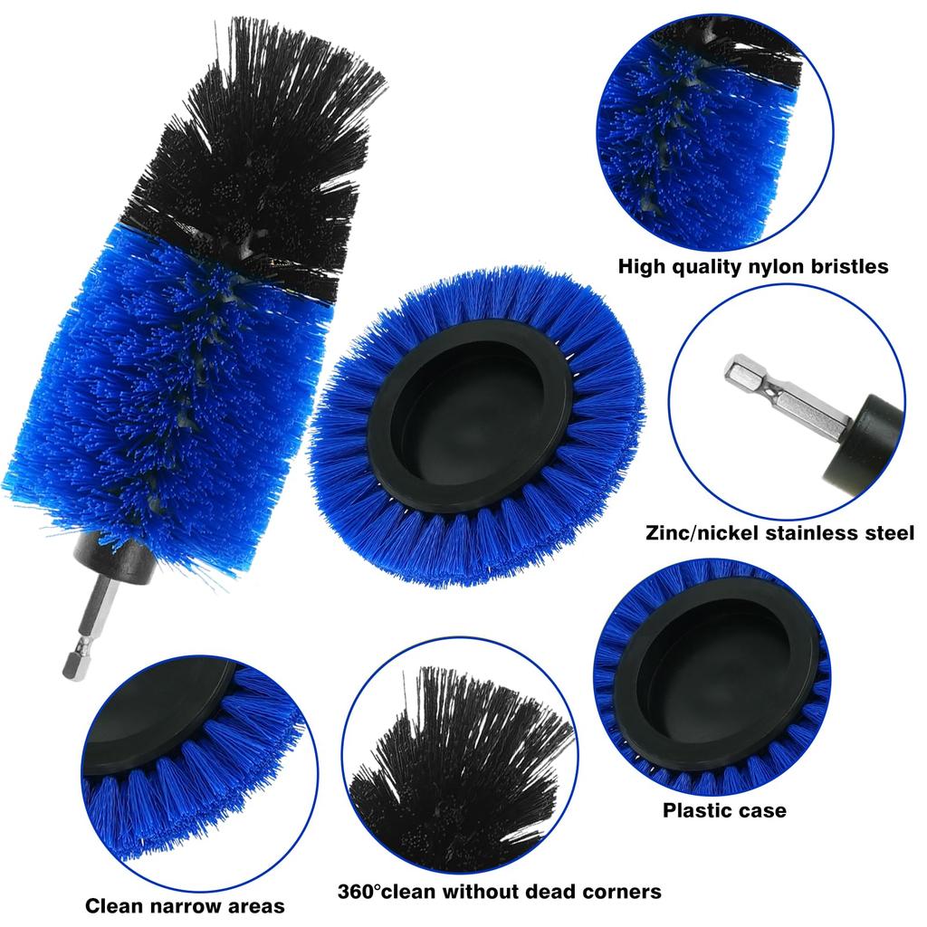 ETOUPA 8 Piece Drill Brush Attachment Set Power Cleaning Scrub Brush Kit with Extended