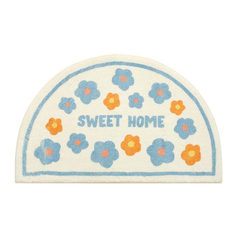 Cute cartoon imitation cashmere carpet Bathroom bathroom absorbent household ins entry foot mat bedroom carpet