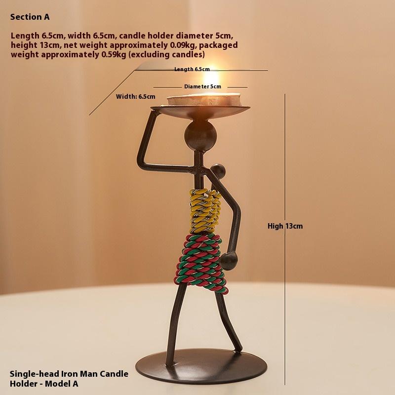 Light Luxury Table Decoration Candle Holder Iron Home Romantic Candlelight Dinner Metal Candle Holder Knick-knack Props