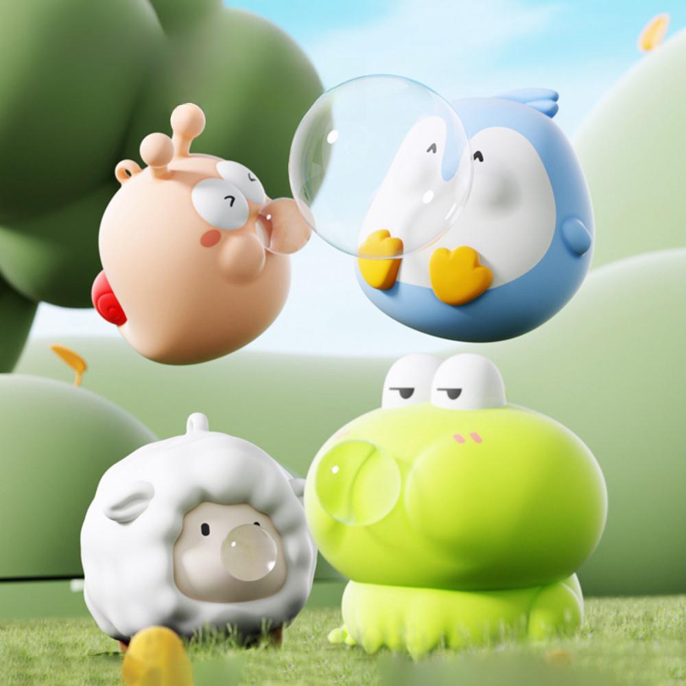 Cartoon Figure Bubble Blowing Decompression Toy For Children Pet Puffs Bubbles Pinch Artifact Soft Toys For Stress Relief