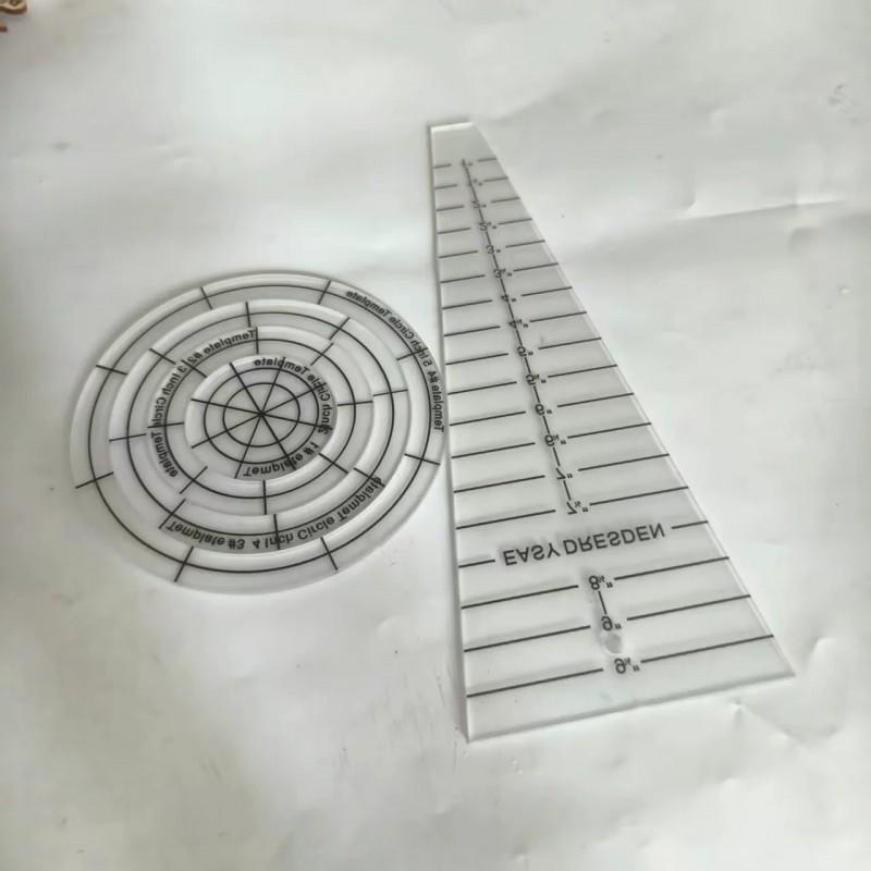 Acrylic Sewing Ruler Set Quilting Patchwork Embroidery Template DIY Crafting Measuring Tool