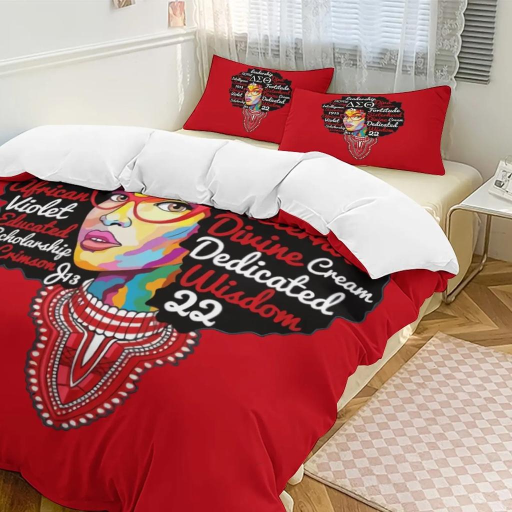 Delta Sorority Sigma Theta Dst Bedding Set Boys Girls Twin Queen Size Duvet Cover Pillowcase Bed Kids Adult Home Textileextile