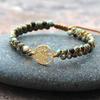 Double-Layer Braided Bracelet with Tree Charm & African Turquoise Beads