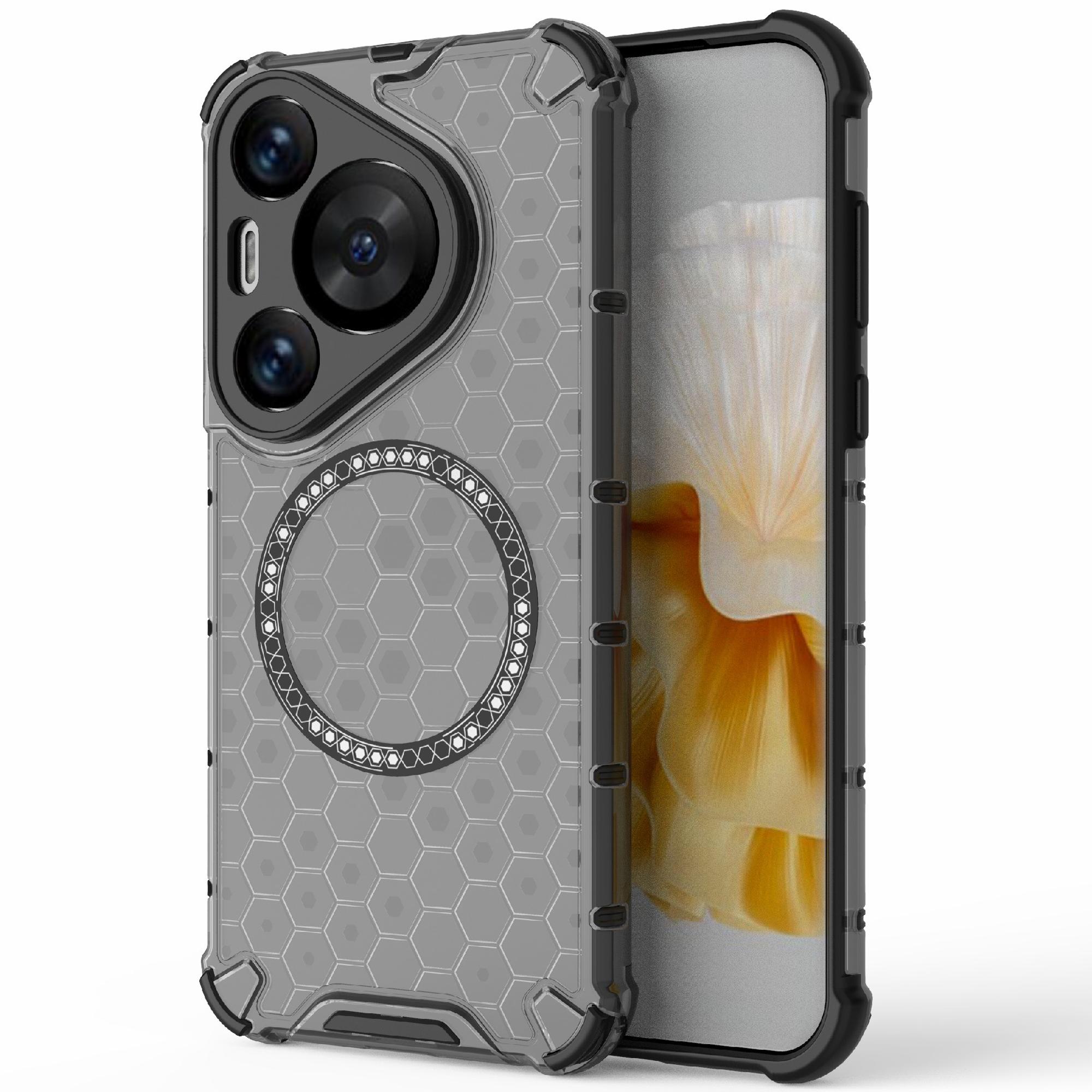 

For Huawei Pura 70 Pro/70 Pro+ Honeycomb Case Slim TPU+PC Phone Cover Compatible with MagSafe Grey