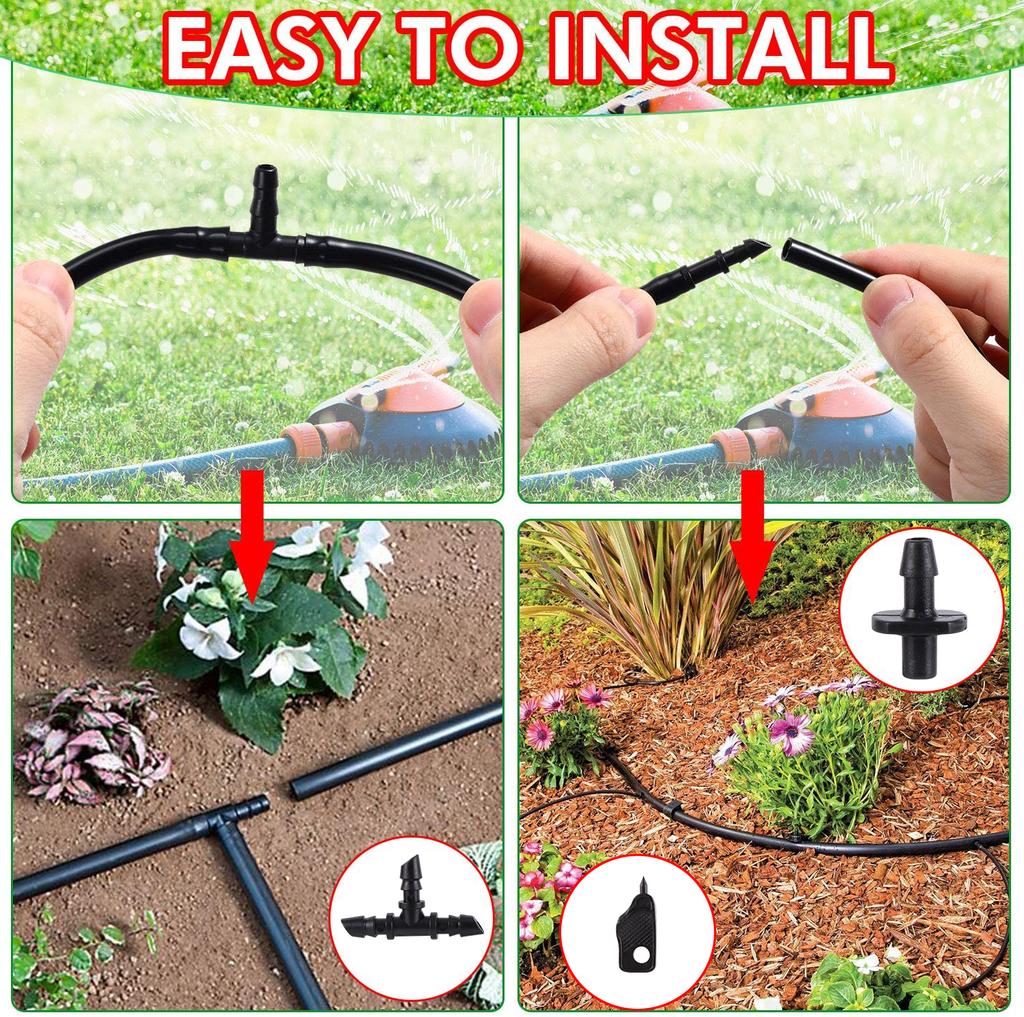20pc Garden Irrigation Connector Barb 3/5 Mm 3 Way Elbow Water Pipe Connector Accessory Repair For Garden Potted Plants