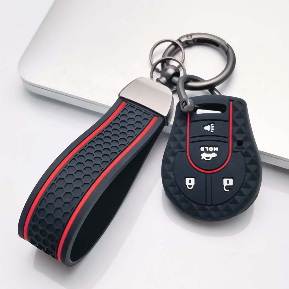 Key Cover for Nissan Altima Sentra L34 Maxima A36 Murano Z52 Rogue T33 with Keychain Anti-Scratch Guard Shockproof Protection Soft Grip Texture