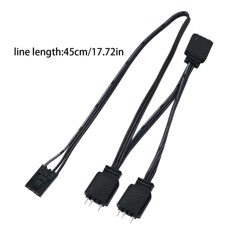 4Pin to 5V 3Pin ARGB Splitter Cable for ARGB Hub and Fan Lighting Control For HDLL120 Splitter Extension Cord