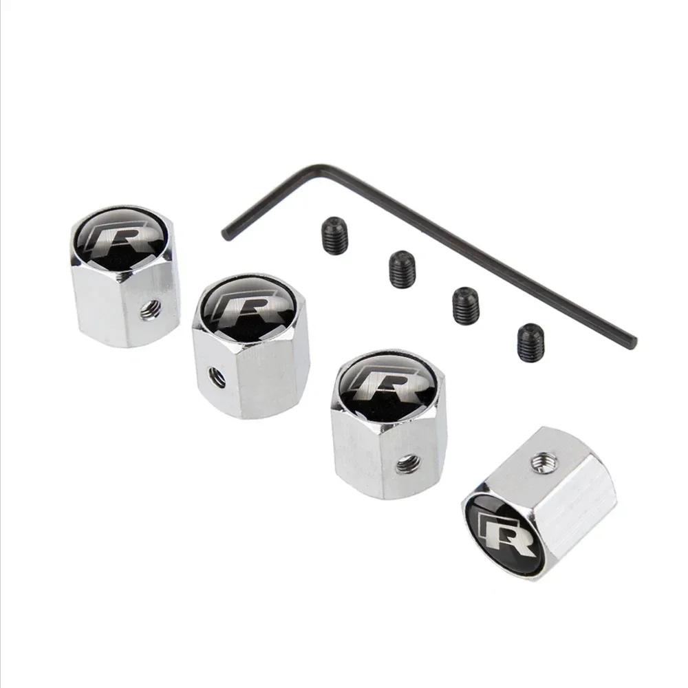 Für VW Neu 4 Stück Diebstahlschutz Auto Rad Reifen Ventilkappen Für Volkswagen Rline GTI Passat Santana Touareg Tiguan Bora Jetta Käfer Sc