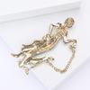 Multipurpose Fun Sophisticated Walking Girl Brooch Elegant Designs Portable Fashion Accessory for Performers Daily Outfits