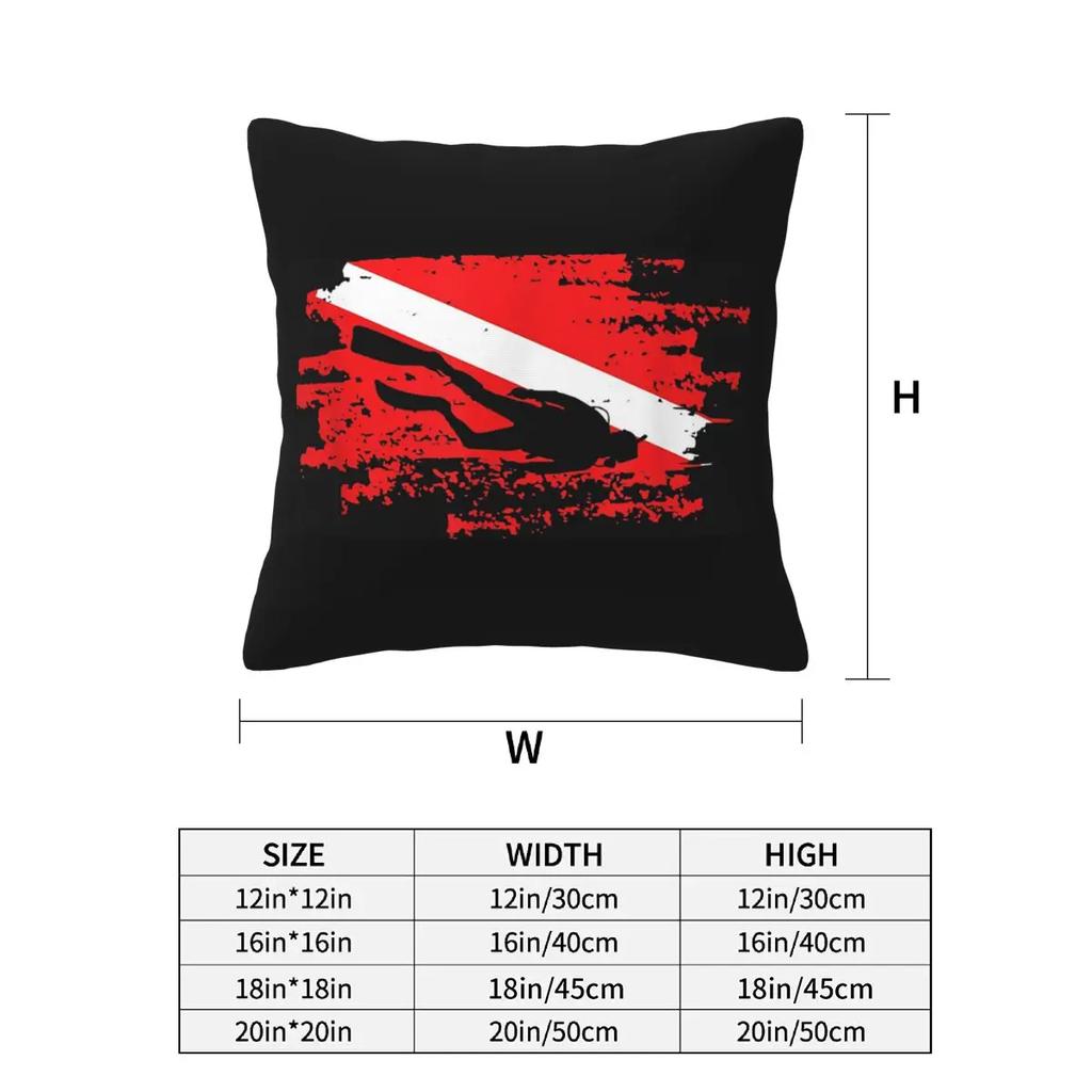 Scuba Diving Diver Down Flag Marine Diver Dive 2 Pcs Square Pillowcase Pillow Cover Cushion Comfort Throw Pillow For Home Sofa