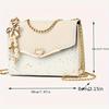Flip Square Diagonal Cross Bag, Fashionable Metal Chain Metal Decoration Women's Chest Bag, Large Capacity Color Blocking Shoulder Bag