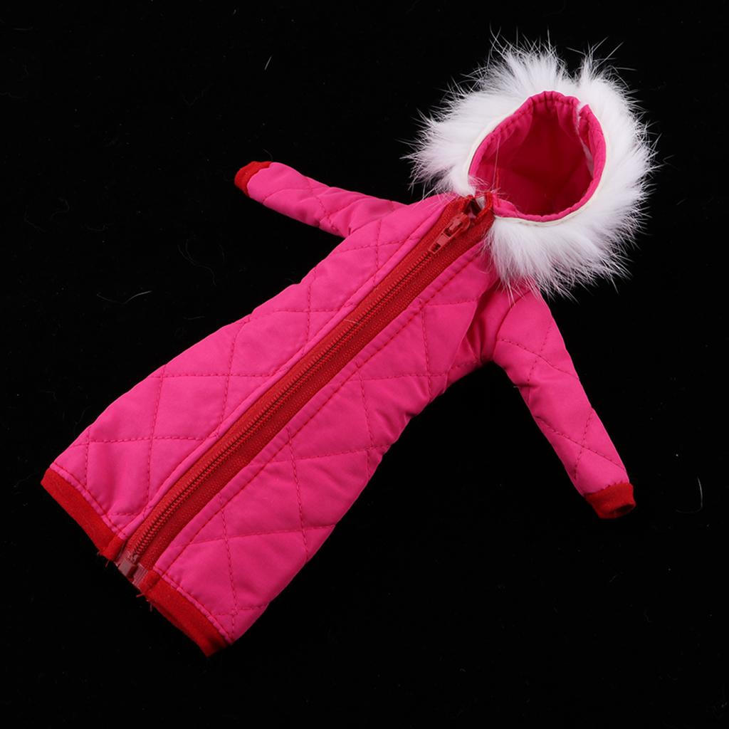 

1/6 Очаровательное теплое длинное стеганое пальто для BJD SD куклы Одежда Аксессуар розы красного