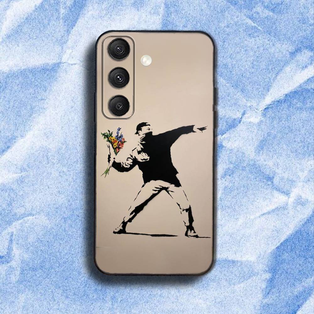 

G-Graffiti A-Artist Banksy-S Phone Case For Samsung S 25,24,23,22,30,21,10,9,Ultra,Plus,Lite,FE,4,5G Black Soft Case Samsung S25