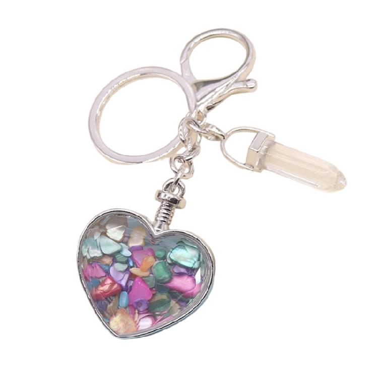 Long Time Use Natural Stone Heart Shaped Photo Frame Keychain Resistant Wear Tear Ideal Meaningful Carry Item Gift