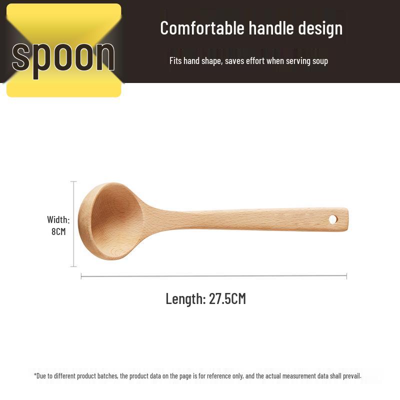 Long-Handled Unpainted Wooden Spatula, Safe for Non-stick Cookware, Heat Resistant, Anti-scald, Ideal for Stir-frying and Household Use.