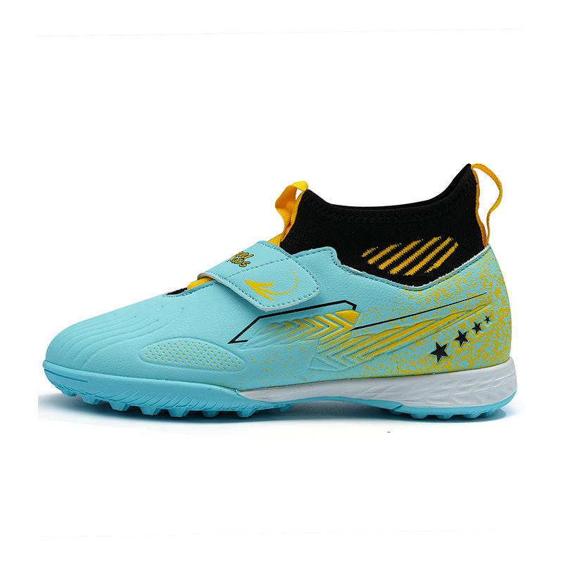 

Microfiber Leather Shoelace-free Velcro Football Training Shoes Youth Non-slip Broken Nails Youth Training Sports Football Shoes 39 синій