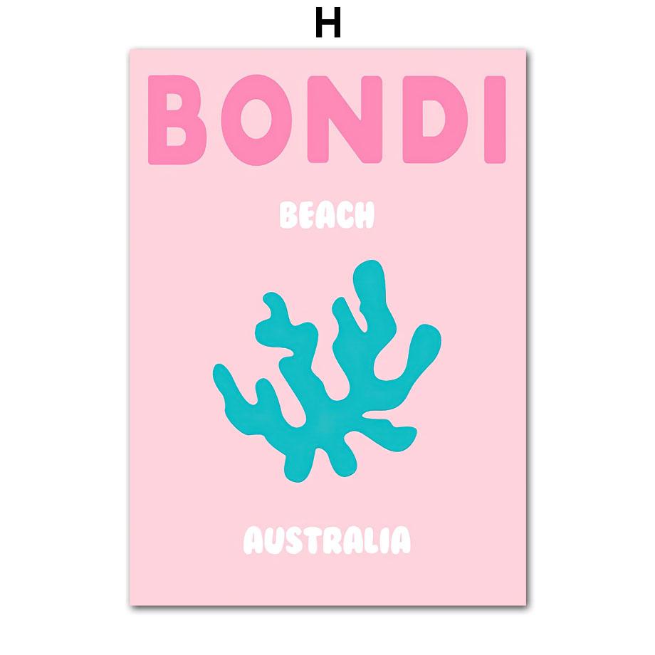 Famous Travel City Miami Bondi Palms Capri Wall Art Canvas Painting Abstract Posters Prints Pictures For Living Room Home Decor