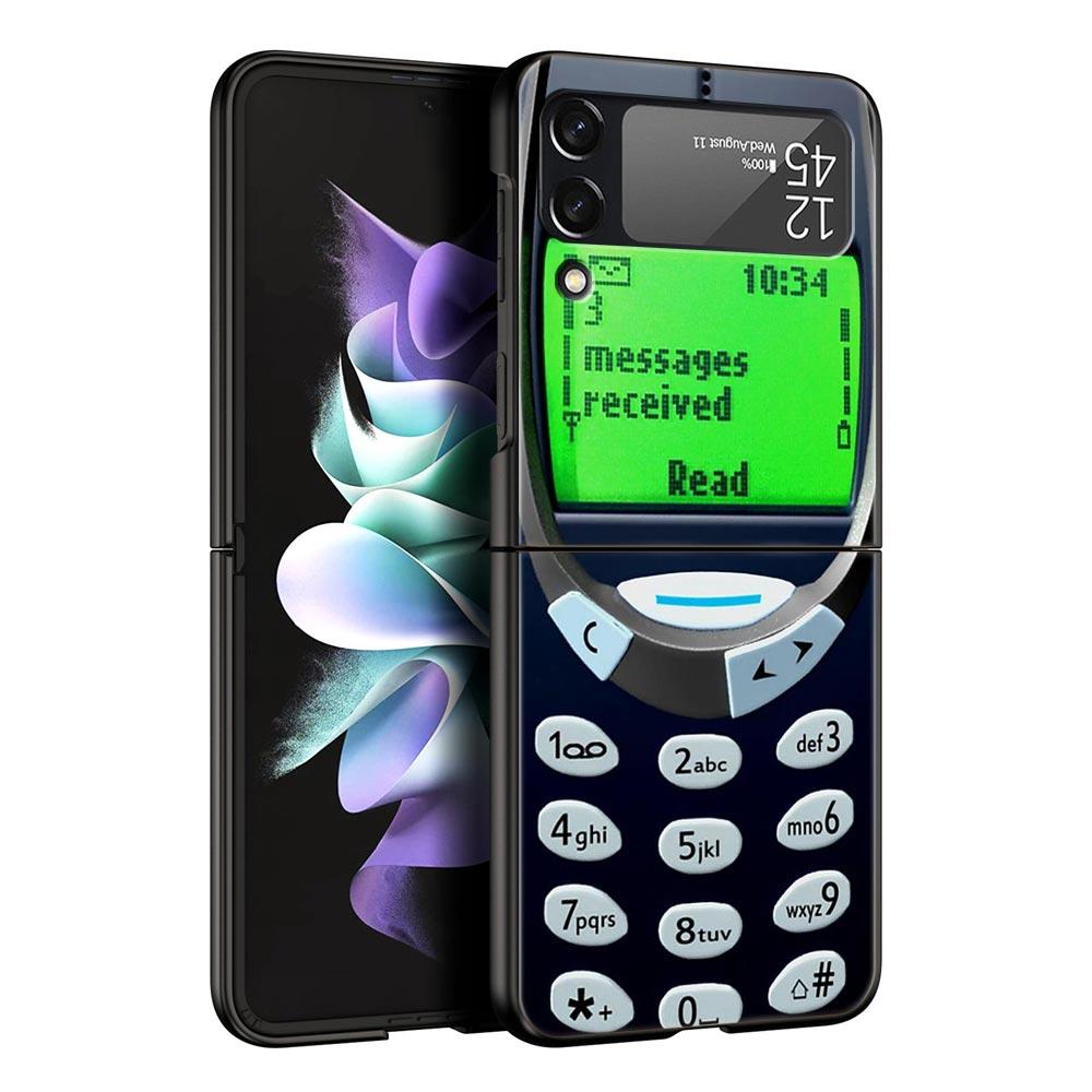 Z Flip 4 Phone Case for Samsung Galaxy Z Flip 3 5G ZFlip3 Flip3 Zflip Flip4 Black Hard Cover Vintage Tape Camera Gameboy Shell