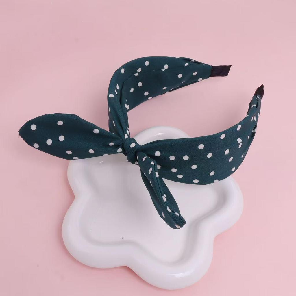 Polka Dot Fabric Bow Headband: Versatile Wide Edge Hair Accessory for Women