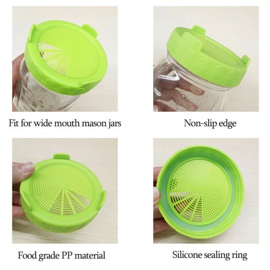 Coperchio per germinazione di verdure con coperchio in rete di plastica per uso alimentare