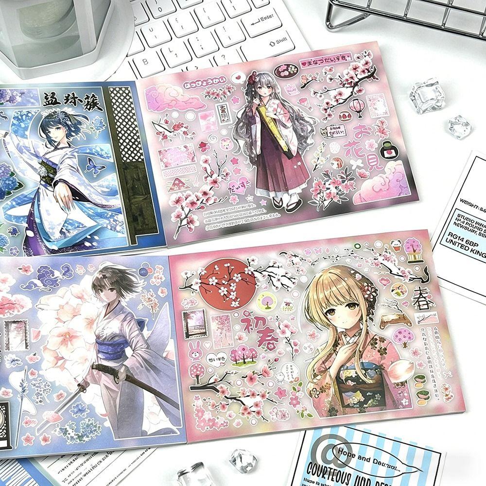 DIY Floral Stickers Book Flowers Bloom in Their Season Decorative Sticker New Y2K Stickers