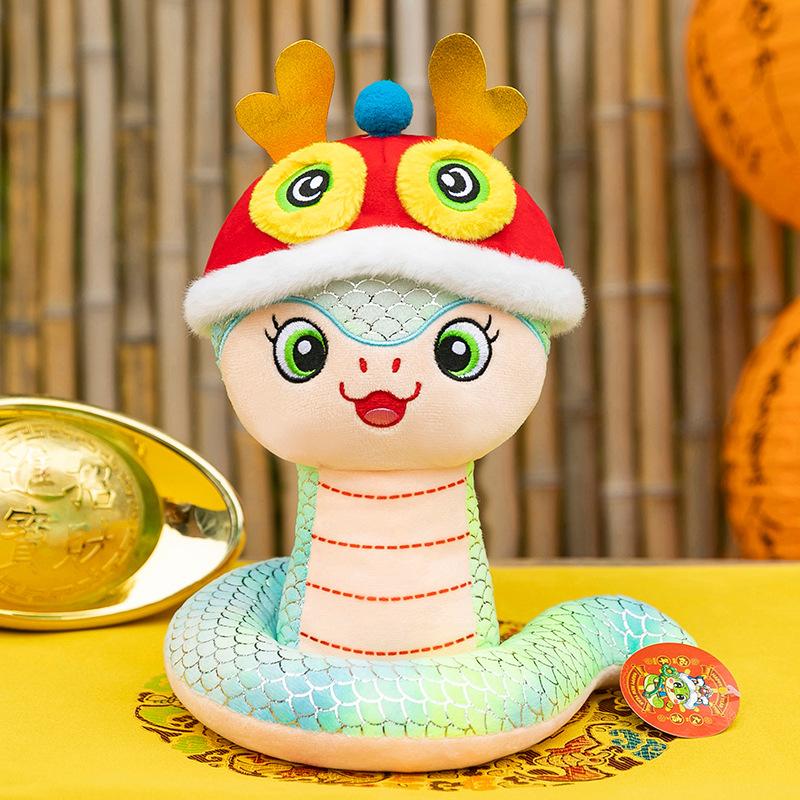 

Snake Toys Plush Lion Dance Hat Cartoon Animals Fill Doll Mascot Christmas Gift 13cm/5.12in ціан