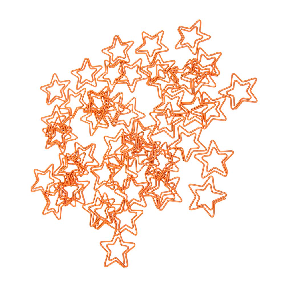 50Pcs Fancy Paperclips 5 Pointed Star Style  Metal Widely Applicable Cute Paper Clips for Off