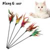 5pcs Feather Cat Teaser Stick with Bell Funny Wand Interactive Play Kittens Cat Toy Pet Accessories
