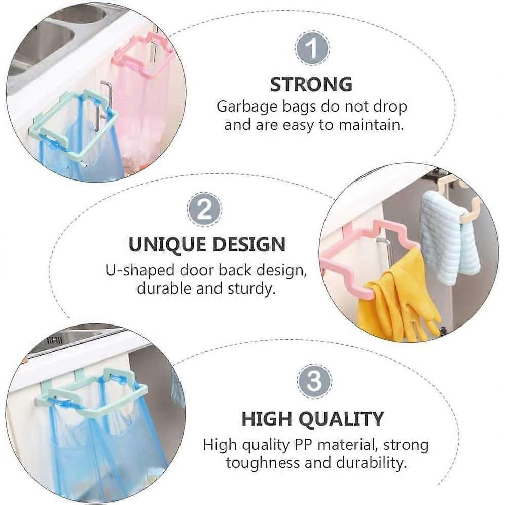 4 Piece Cabinet Door Garbage Bag Holder,Hanging Kitchen Trash Rack Garbage Bag Holder Storage Shelf Garbage Bag Holder Rack,for Hanging Trash Can