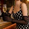 Ultra-thin Transparent Gloves Elbow Mesh Full Finger Gloves Fashion Sunscreen Mittens  Bride