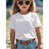 European sizes Live Free Christian Conservative Slogan T-Shirt - White Short Sleeve Round Neck Casual Tee with Black & White Lettering