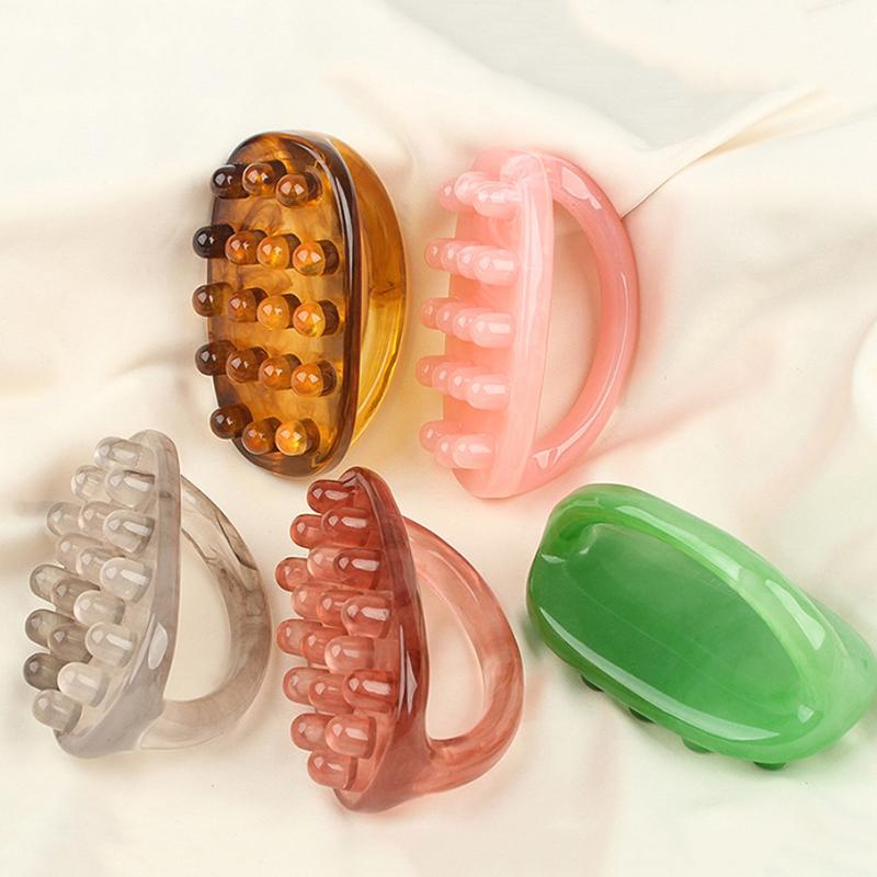 18 Beads Handheld Gua Sha Massage Roller Natural Resin Waist Neck Back Leg Body Meridian Scraping Spa Anti Cellulite Relaxation