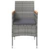 3 Piece Outdoor Dining Set with Cushions Gray and Black
