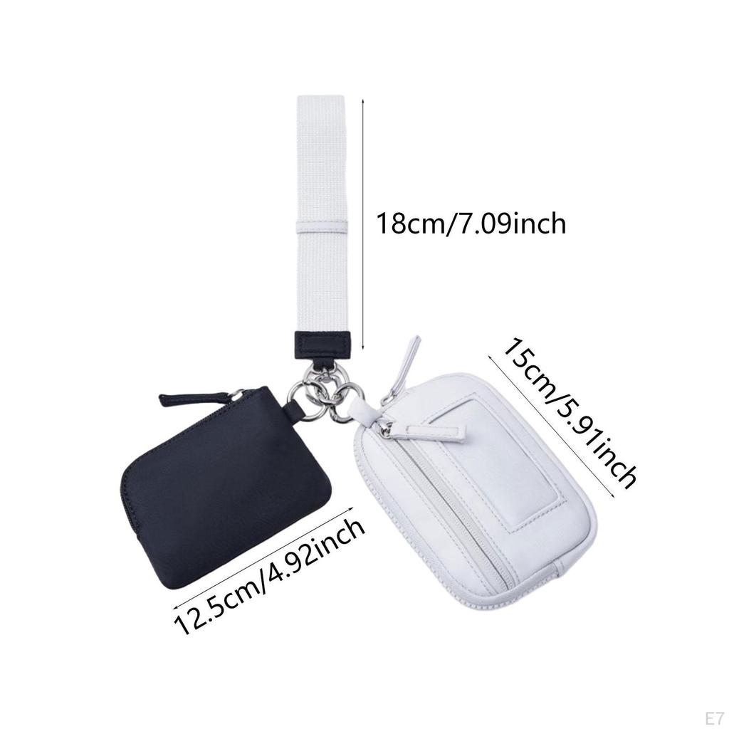 Nyckelring Armband Plånbok Dubbel Ficka Casual med Dragkedja Liten Nyckelring Kvinnor Män för