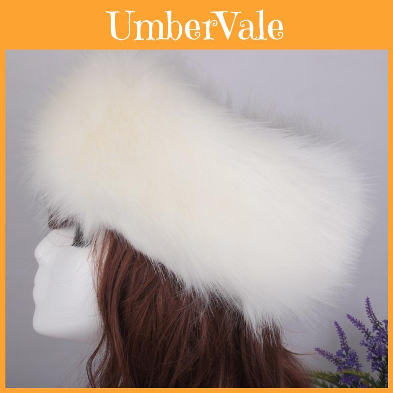 Luxurious Women Lady Russian Fluffy Faux Fox Fur Hat Headband For Winter Warmth