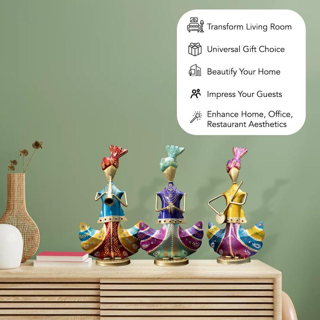 Nostrae Metal Show Pieces for Home Decor | Gift Items for Showcase or TV Unit Decoration | Statue or Figurines or Artifacts for Table or Living Room