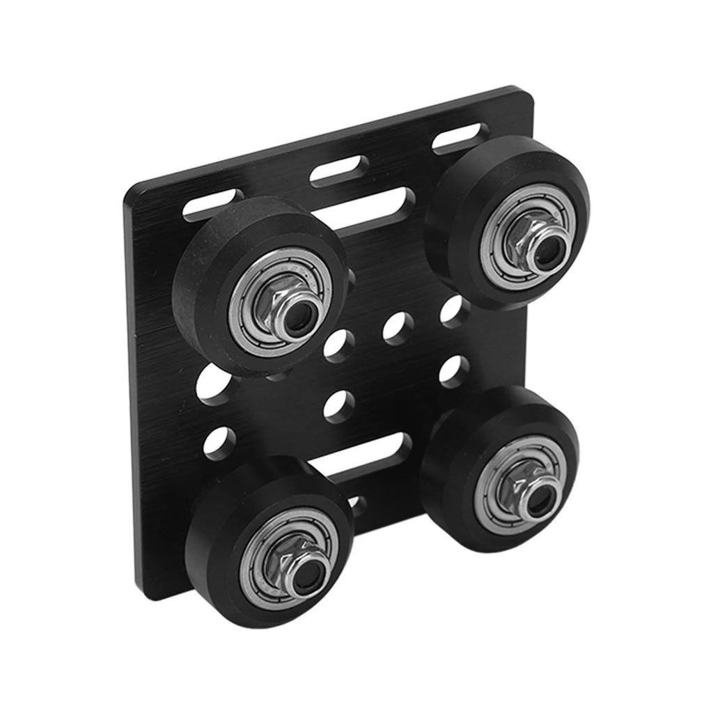 Aluminum Alloy V-Wheel Plate Pulley Kit, Low Friction Backing Plate for CNC Machine, with Quiet Design and Bearings