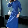 Casual Sweater Dress for Women Mid-length Turtleneck Knitted Sweater Large-sized Solid Color Pullover Long-sleeved Knitted Dress