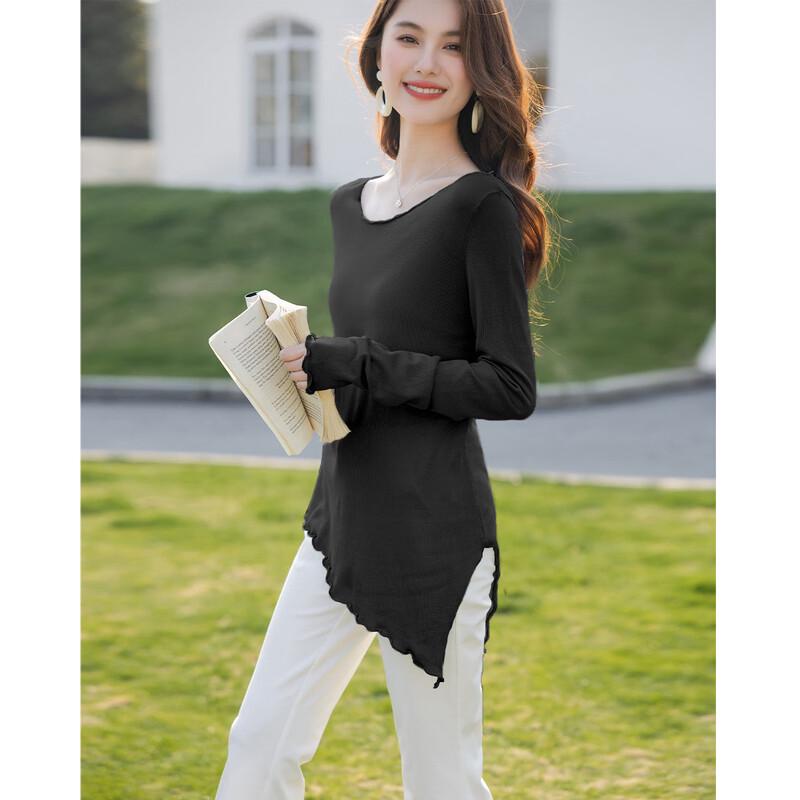Mokaana Women's Lace Long Sleeve Knit T-shirt