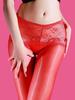 Sexy Women Lace Waist Briefs Panties Patchwork Stocking 2 In 1 Pantyhose Oil Glossy Shiny Thin Breathable Tights Maid Stockings
