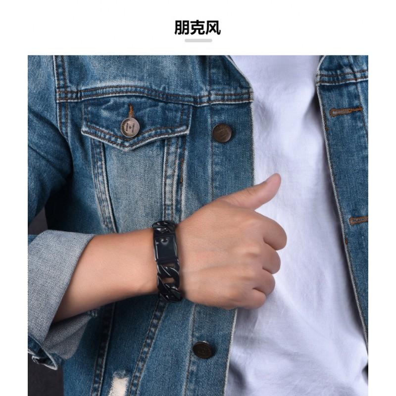 Stainless Steel Cuban Link Bracelet 20mm Vacuum Plated Hip Hop Mens Jewelry Geometric Chain Daily Wear