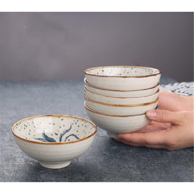 Japanese household ceramic rice bowl noodle bowl soup bowl dessert bowl Korean ice bowl creative retro tableware hat